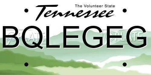 BQLEGEG Tennessee License Plate