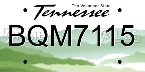 BQM7115 Tennessee License Plate