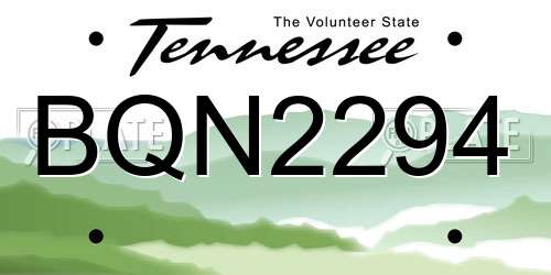 BQN2294 Tennessee License Plate