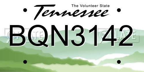 BQN3142 Tennessee License Plate
