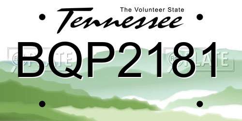 BQP2181 Tennessee License Plate