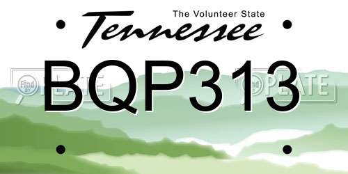 BQP313 Tennessee License Plate