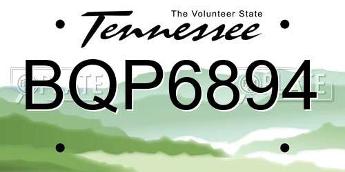 BQP6894 Tennessee License Plate