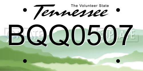 BQQ0507 Tennessee License Plate