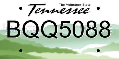 BQQ5088 Tennessee License Plate