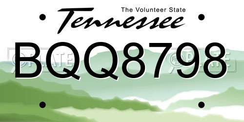 BQQ8798 Tennessee License Plate