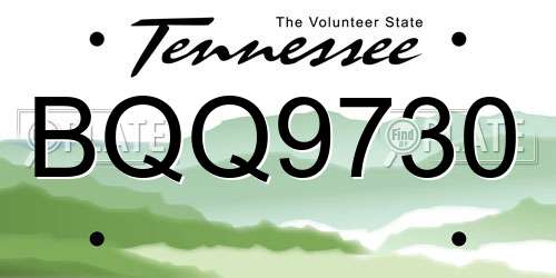 BQQ9730 Tennessee License Plate