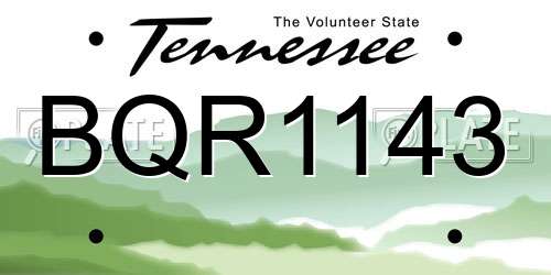BQR1143 Tennessee License Plate