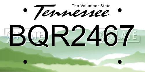 BQR2467 Tennessee License Plate