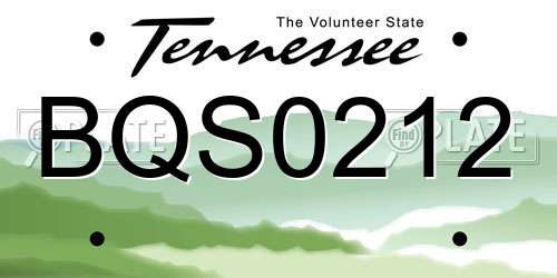 BQS0212 Tennessee License Plate