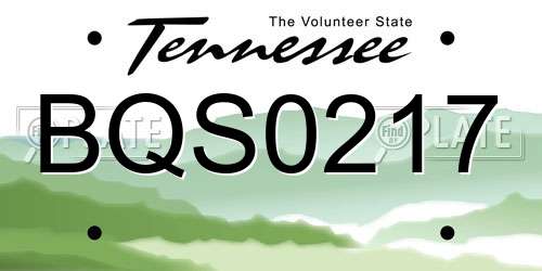 BQS0217 Tennessee License Plate