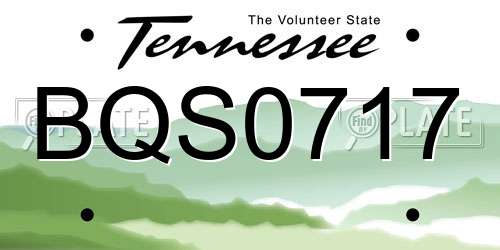BQS0717 Tennessee License Plate