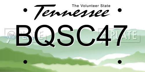BQSC47 Tennessee License Plate