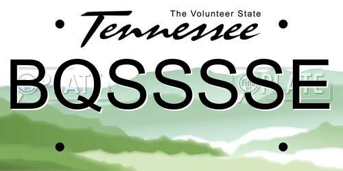 BQSSSSE Tennessee License Plate
