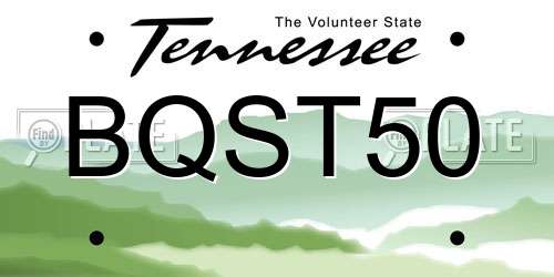BQST50 Tennessee License Plate