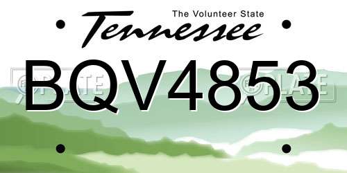 BQV4853 Tennessee License Plate