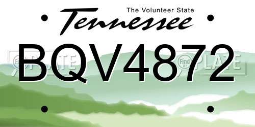 BQV4872 Tennessee License Plate