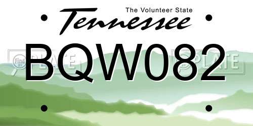 BQW082 Tennessee License Plate