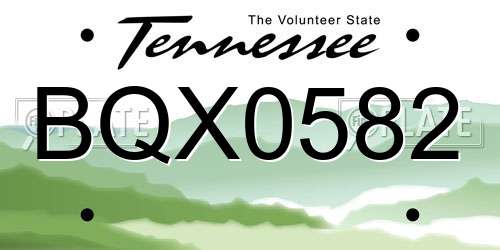 BQX0582 Tennessee License Plate
