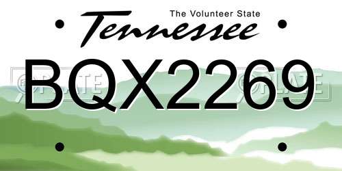 BQX2269 Tennessee License Plate
