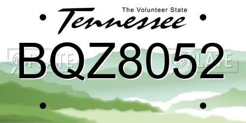 BQZ8052 Tennessee License Plate