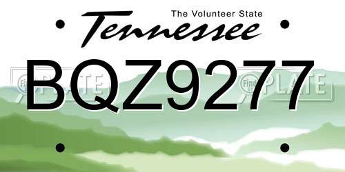 BQZ9277 Tennessee License Plate