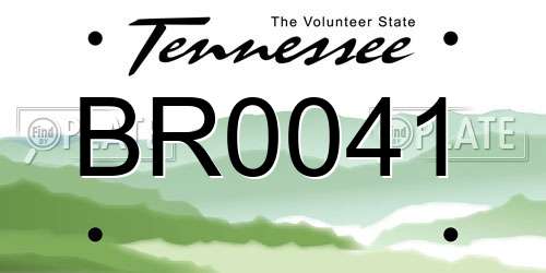 BR0041 Tennessee License Plate