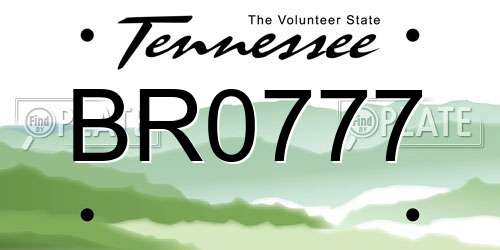 BR0777 Tennessee License Plate