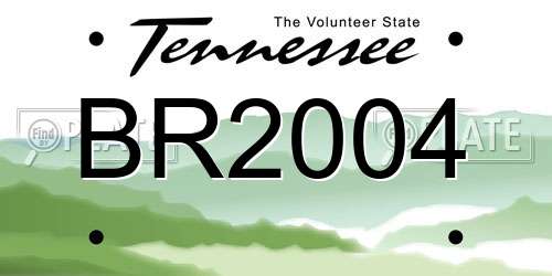 BR2004 Tennessee License Plate