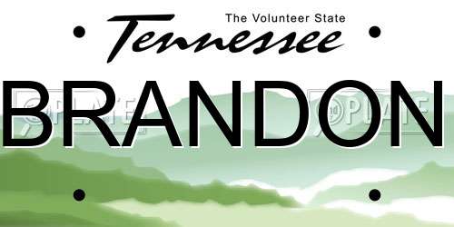 BRANDON Tennessee License Plate