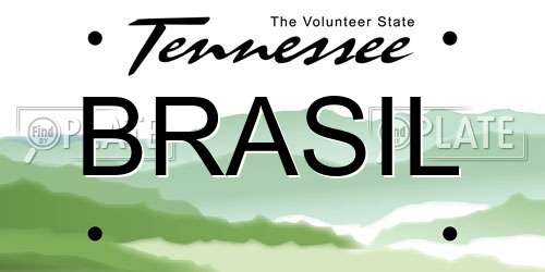 BRASIL Tennessee License Plate