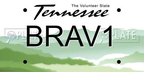 BRAV1 Tennessee License Plate