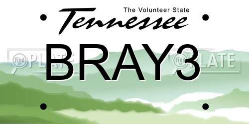 BRAY3 Tennessee License Plate