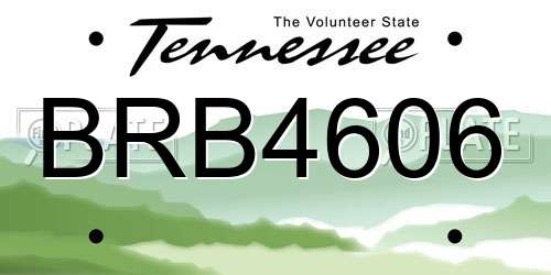 BRB4606 Tennessee License Plate