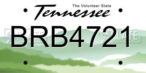 BRB4721 Tennessee License Plate