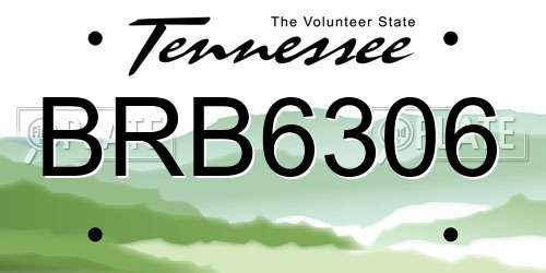BRB6306 Tennessee License Plate