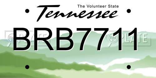 BRB7711 Tennessee License Plate