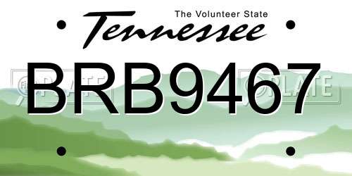BRB9467 Tennessee License Plate