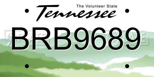 BRB9689 Tennessee License Plate
