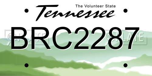 BRC2287 Tennessee License Plate