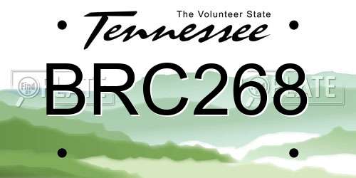 BRC268 Tennessee License Plate