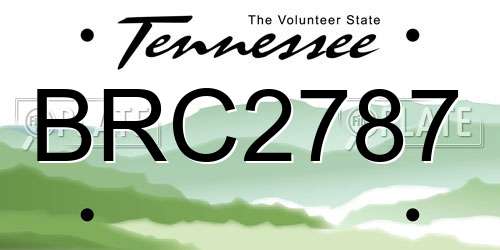 BRC2787 Tennessee License Plate