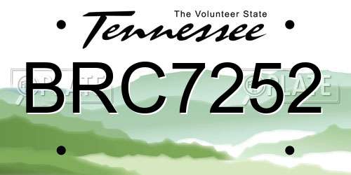 BRC7252 Tennessee License Plate