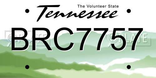 BRC7757 Tennessee License Plate