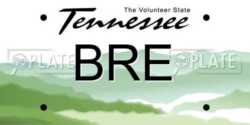 BRE Tennessee License Plate