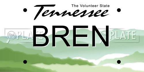 BREN Tennessee License Plate
