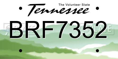 BRF7352 Tennessee License Plate