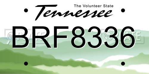 BRF8336 Tennessee License Plate