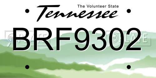BRF9302 Tennessee License Plate