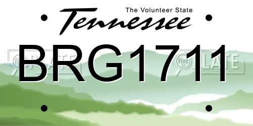 BRG1711 Tennessee License Plate